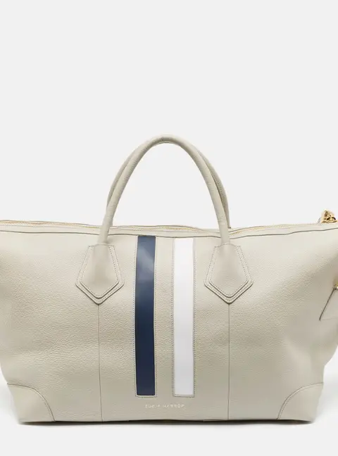 3.1 Phillip Lim Grey Leather Stripe Duffel Bags