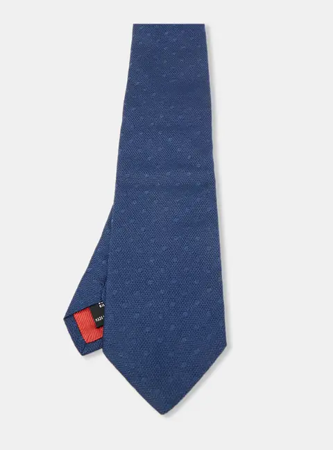 S.T. Dupont Blue Patterned Silk Tie