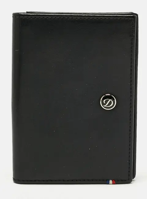 S.T. Dupont Black Leather Flap Card Case