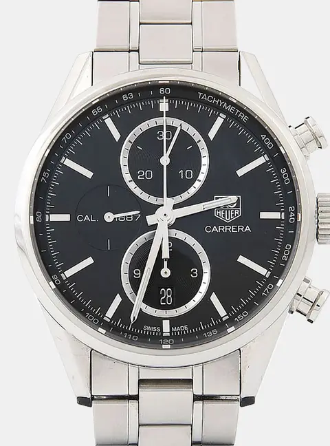 Tag Heuer Carrera Calibre 1887 CAR2110.BA0720 Black Stainless Steel Automatic Men's Wristwatch 41mm