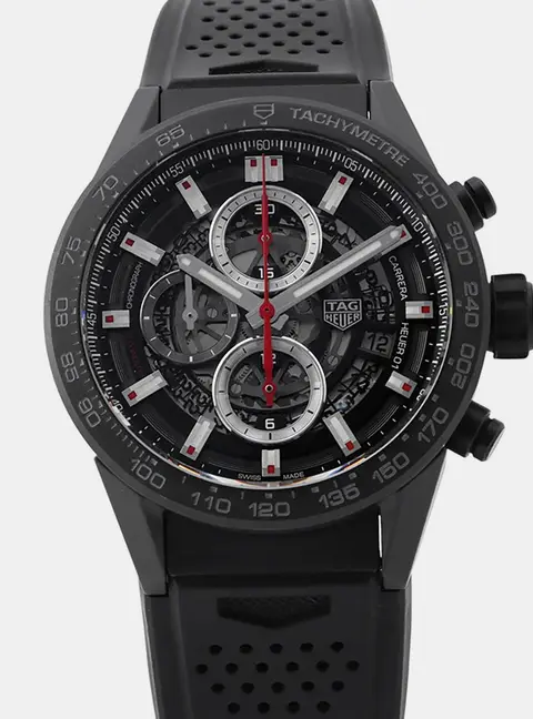 Tag Heuer Carrera Calibre Heuer 01 CAR2090.FT6088 Black Ceramic Automatic Men's Wristwatch 43mm
