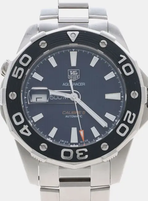 Tag Heuer Aquaracer WAJ2112  Blue Stainless Steel Automatic Men's Wristwatches 43.5mm