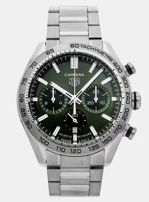 Tag Heuer Carrera CBN2A10.BA0643 Green Stainless Steel Automatic Men's Wristwatches 44mm