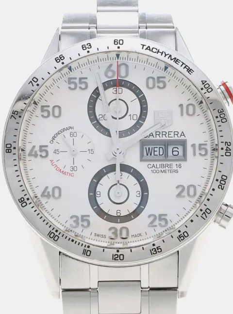 Tag Heuer Carrera CV2A11 White Stainless Steel Automatic Men's Watches 44mm