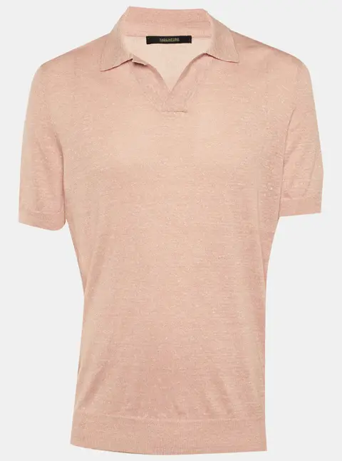 Tagliatore Peach Melange Knit Polo T-Shirt L