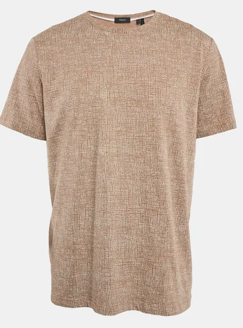 Theory Beige Stone Thordon Print Jersey T-Shirt XL