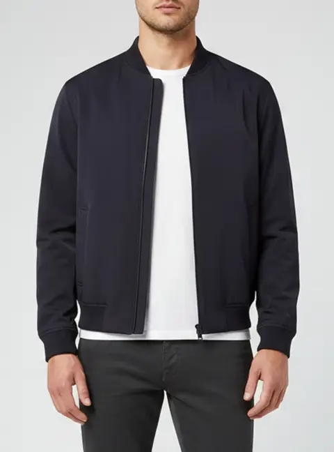 Theory Navy Blue Gabardine James Bomber Jacket S