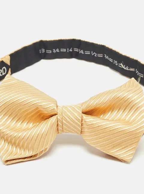 Tom Ford Yellow Stripe Silk Bow Tie