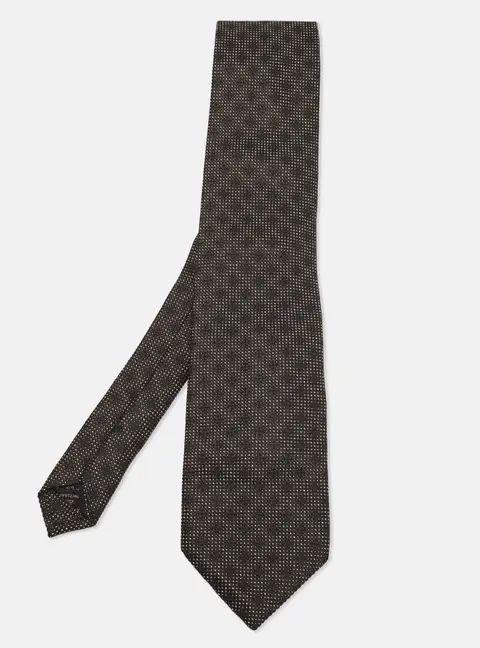 Tom Ford Black Micro Silk Blend Jacquard Classic Tie