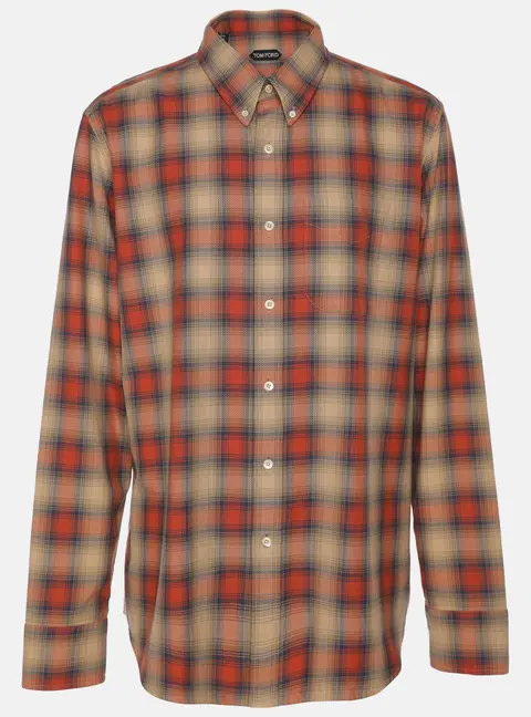 Tom Ford Multicolor Check Cottn Button Front Shirt S