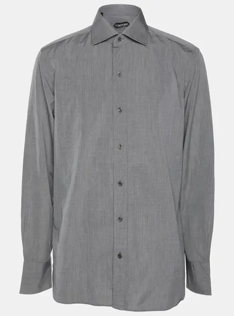 Tom Ford Grey Cotton Long Sleeve Shirt L