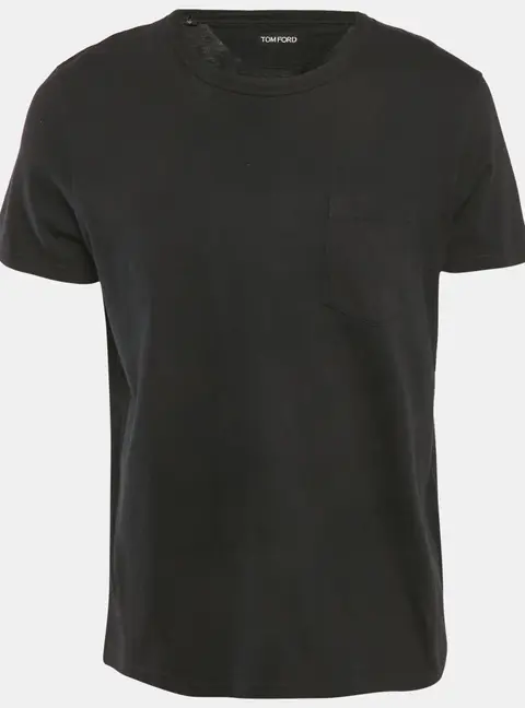 Tom Ford Black Cotton Knit Crew Neck T-Shirt XXL