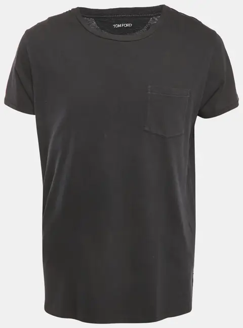 Tom Ford Black Cotton Knit Front Pocket Crew Neck T-Shirt XXL