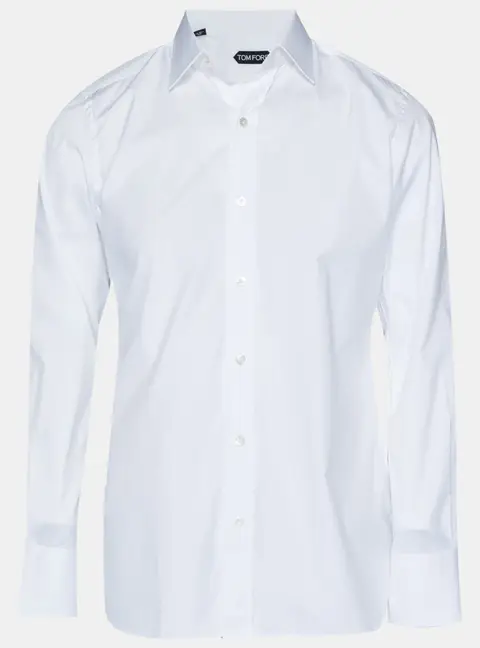 Tom Ford White Cotton Long Sleeve Shirt L