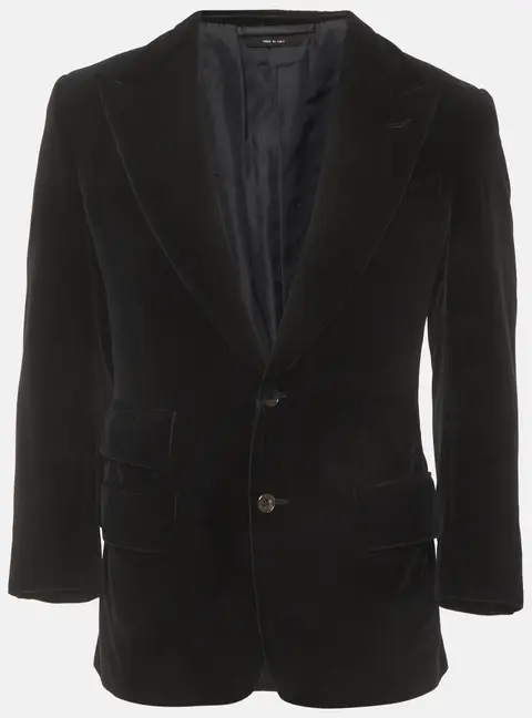 Tom Ford Black Velvet Single Breasted Regular Fit Blazer L