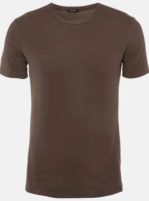 Tom Ford Brown Cotton Knit Crew Neck T-Shirt M