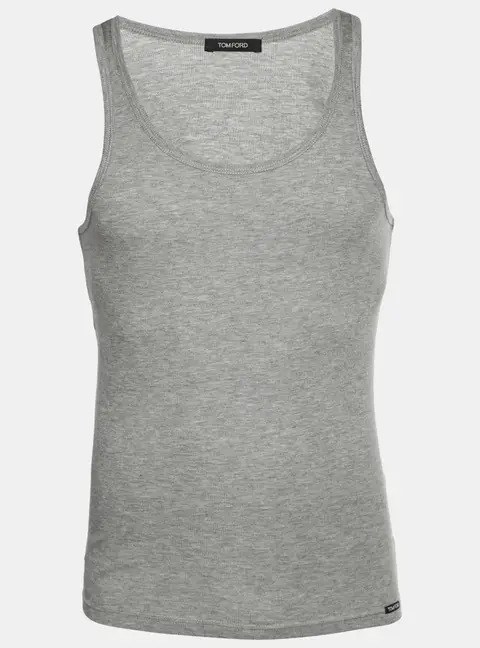 Tom Ford Grey Rib Knit Tank Top S