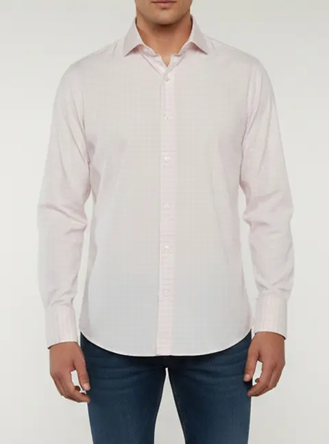 Tom Ford White/Pink Checked Print Cotton Button Up Shirt M