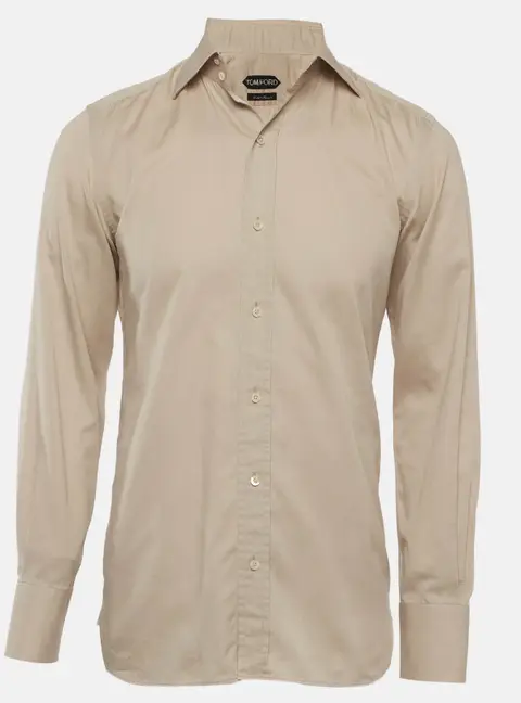 Tom Ford Beige Cotton Button Up Shirt M