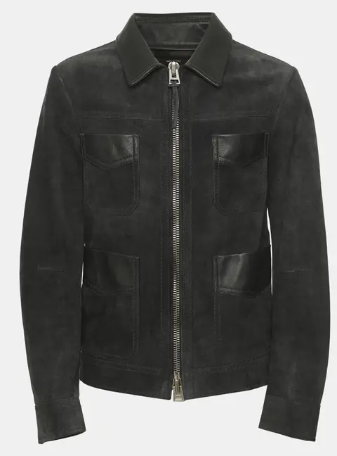 Tom Ford Dark Grey Suede Field Jacket S