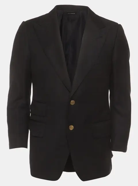 Tom Ford Black Wool Blend Long Sleeve Jacket L