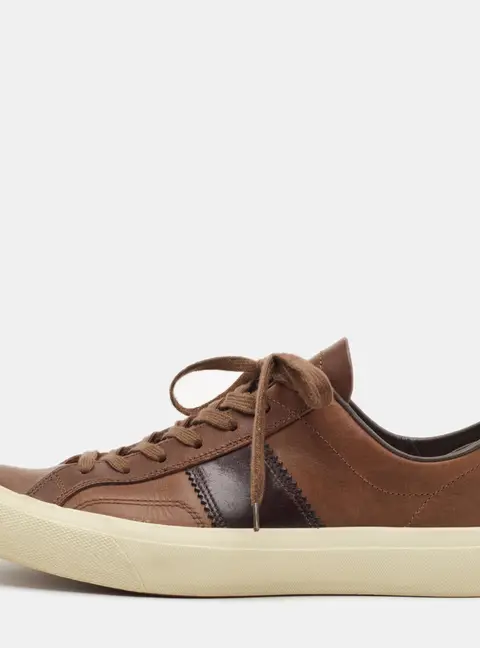 Tom Ford Cambridge Size 42 Brown Leather Low Top Sneakers