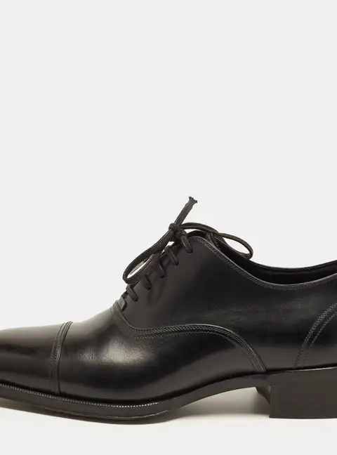 Tom Ford Size 40 Black Leather Lace Up Oxfords