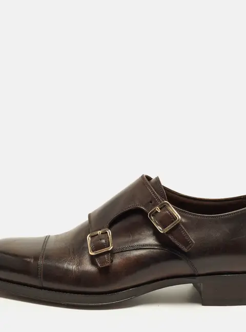 Tom Ford Size 40 Two Tone Leather Elkan Monk Strap Derby