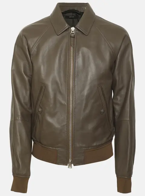 Tom Ford Grey Leather Jacket S