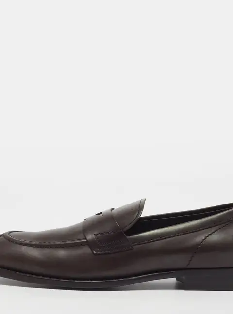 Tod's Size 42 Dark Brown Leather Penny Slip On Loafers