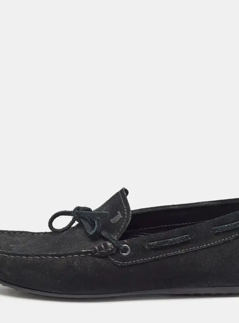 Tod's Black Suede Slip On Loafers Size 39.5