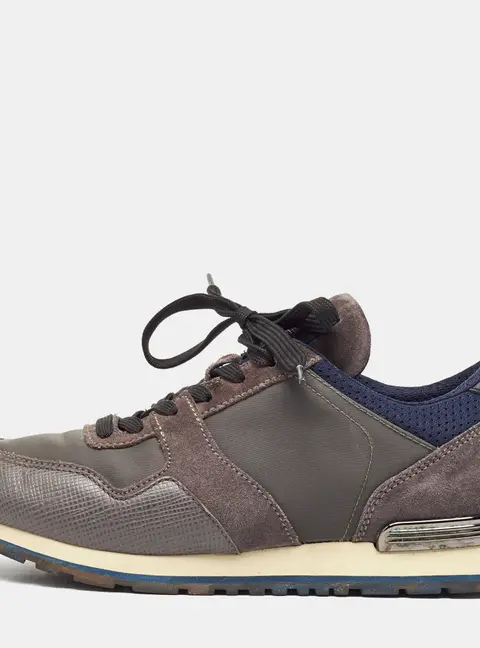 Tod's Size 40 Brown Leather, Neoprene and Suede Lace Up Sneakers
