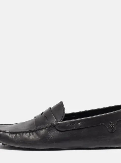 Tod's For Ferrari Black Leather Slip On Loafers Size 41