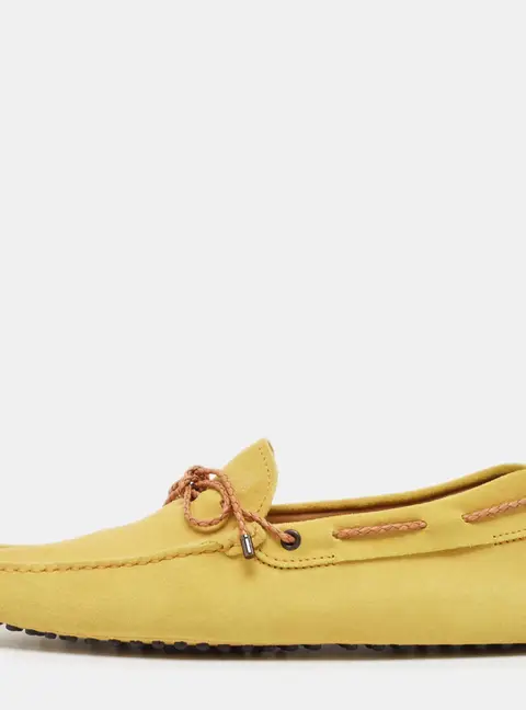 Tod's Yellow Suede Slip On Driver Loafers Size  41