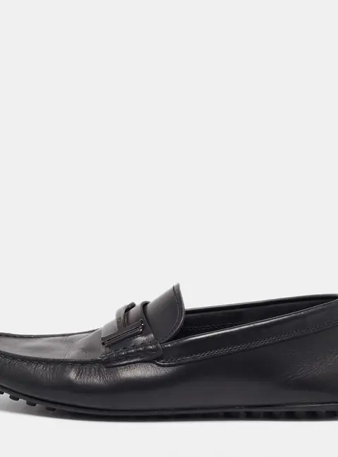 Tod's Black Leather Loafers Size 41.5