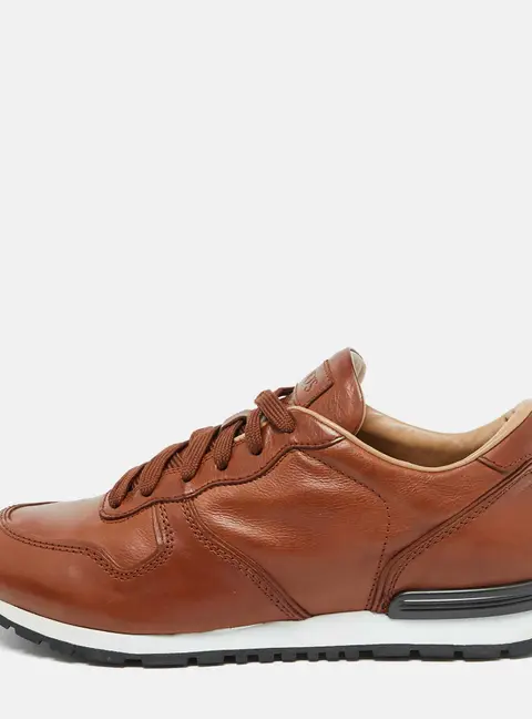 Tod's Brown Leather Lace Up Low Top Sneakers Size 40
