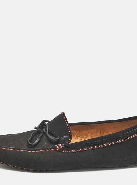 Tod's Black Suede Driver Loafers Size 45.5