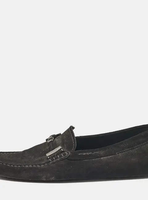 Tod's Black Suede Slip On Driver Loafers Size 42