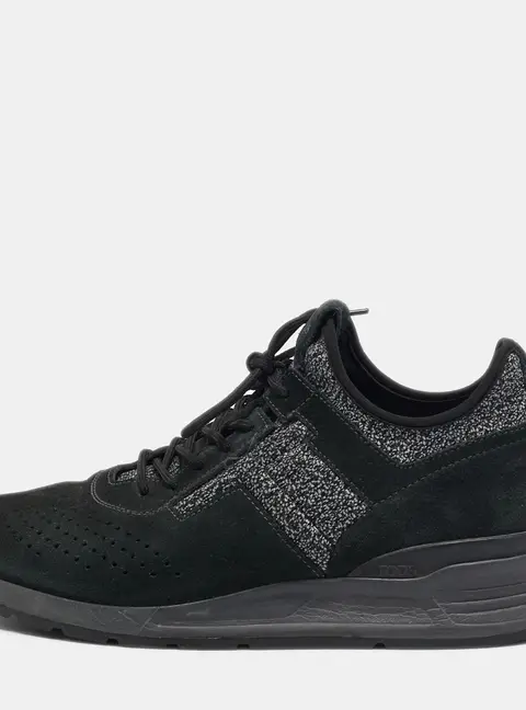 Tod's Black/Grey Knit Fabric and Suede Lace Up Sneakers Size 41