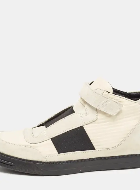 Tod's Grey/White Fabric and Suede High Top Sneakers Size 45.5