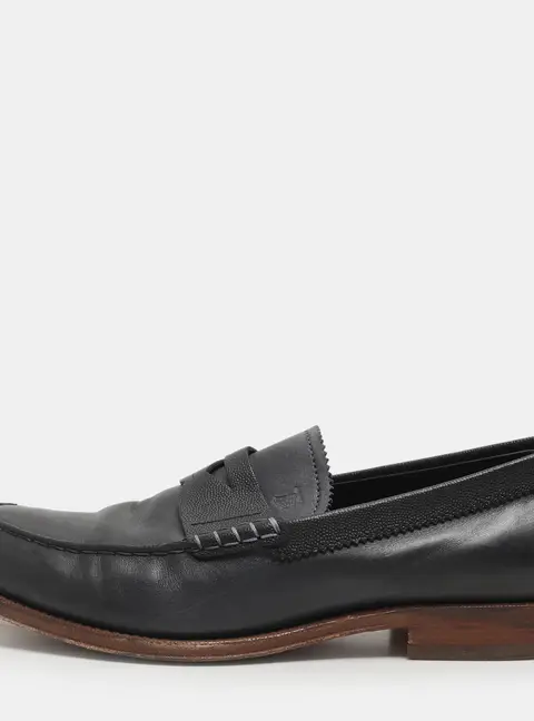 Tod's Dark Blue Leather Slip On Loafers Size 41