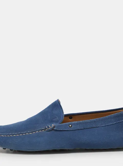 Tod's Blue Suede Gommino Loafers Size 44.5