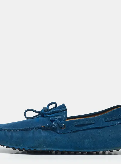 Tod's Blue Suede Slip On Loafers Size 44.5