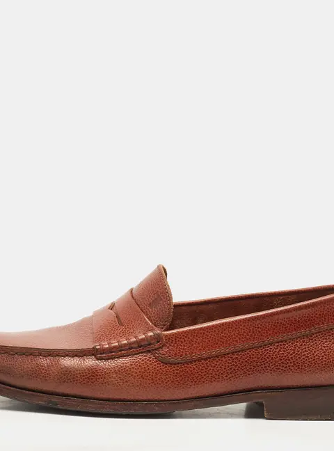 Tod's Brown Leather Penny Slip On Loafers Size 41.5