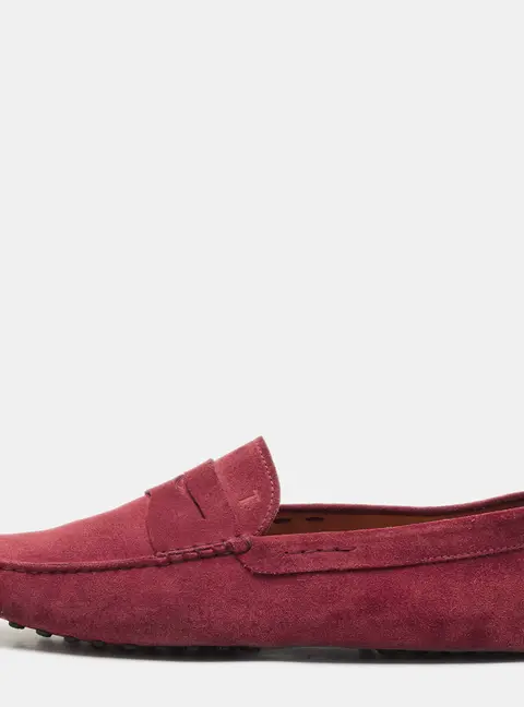 Tod's Dark Red Suede Slip On Loafers Size 44.5