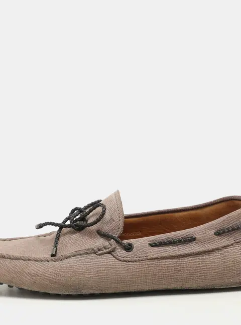 Tod's Size 41 Beige Nubuck Leather Driver Loafers