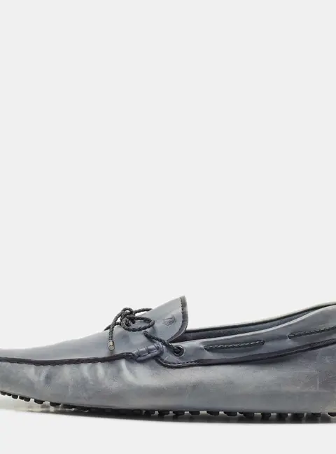 Tods Blue Leather Gommino Driving Loafers Size 48