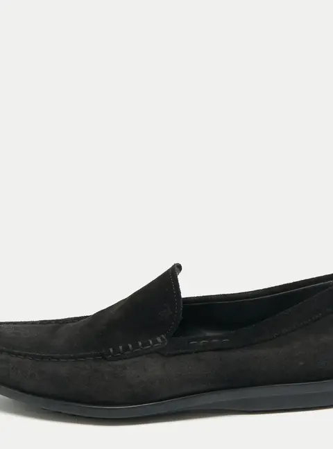 Tod's Black Suede Slip On Loafers Size 42