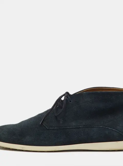 Tod's Deep Blue Suede Lace Up Ankle Boots Size 42