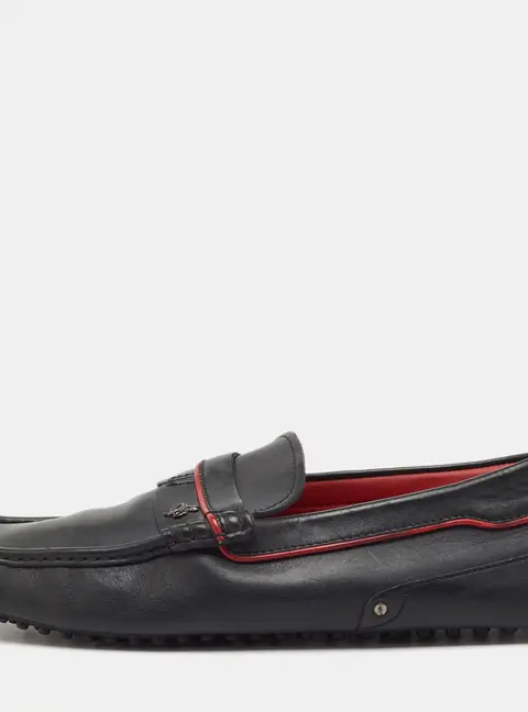 Tod's For Ferrari Black Leather Slip On Loafers Size 41